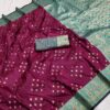 Wine Rich Banarasi Silk Zari Lace Work Saree