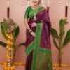 Wine Silk Paithni Weaving Zari Work Saree