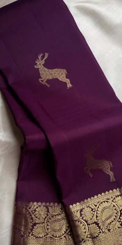 Wine Soft Lichi Silk Lace Zari Work Saree