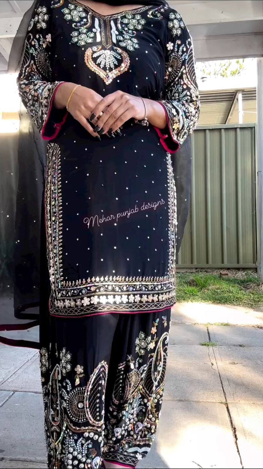 Black Viscose Velvet Sequence Work Salwar Suit