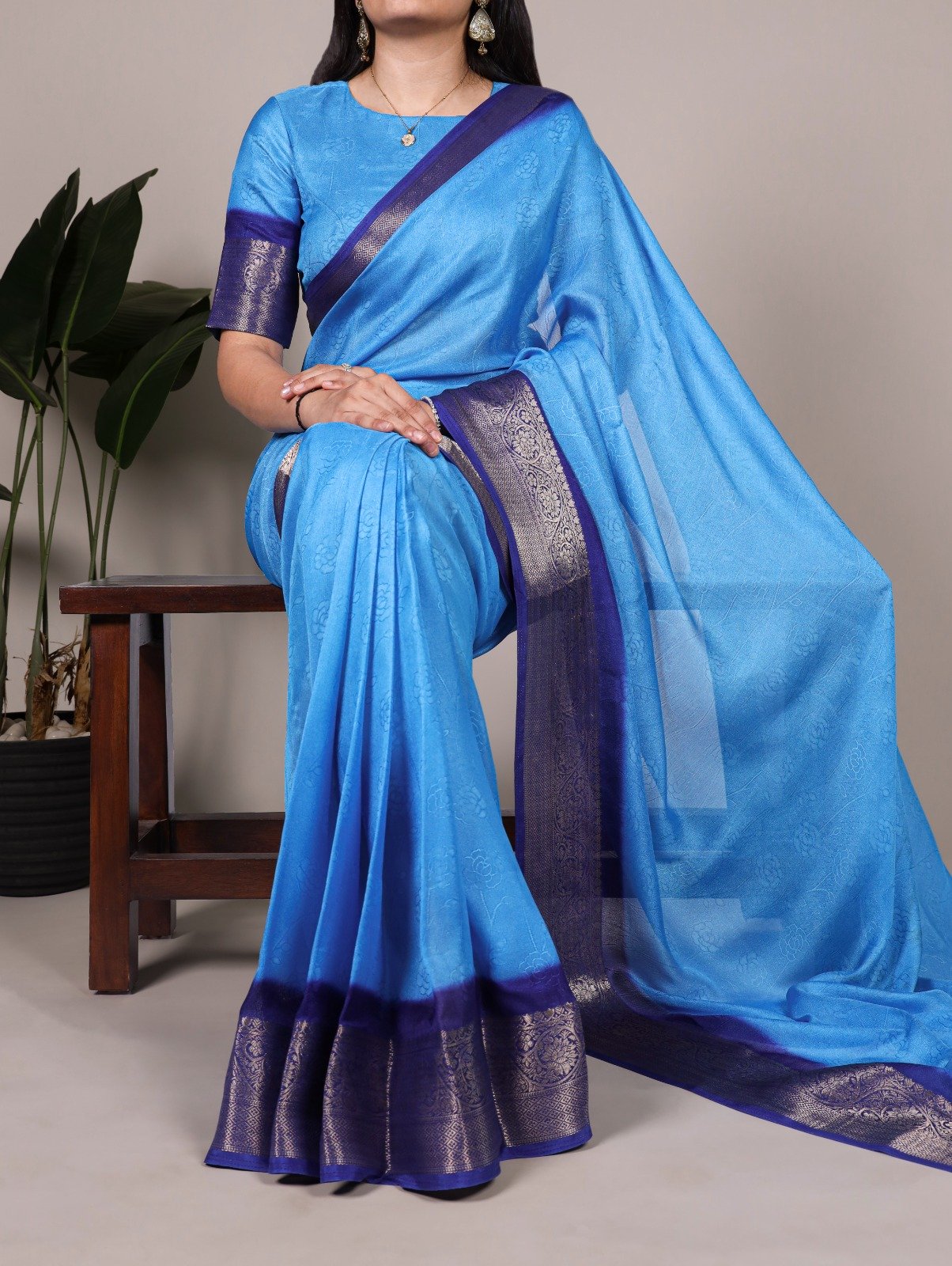 Blue Marsh Mello Zari Work Saree