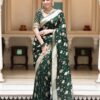Green Soft Lichi Silk Jacquard Work Saree