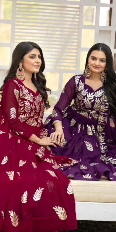 Ram 087 Maroon in Fox Georgette Embroidery Work & Thread Embroidery Gown . Special Price ₹2149. Delivery 4-6 Working Days. Shop now. | Gowns, Bollywood Gowns, Creative Gowns, Designer Gowns, Embroidered Gowns, Party Wear Gowns