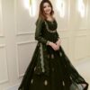 Mehendi Georgette Embroidery Work Gown