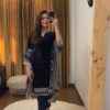 Navy Blue Butterfly Net Lace Embroidery Work Salwar Suit