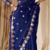 DF 3457 Navy Blue Color Georgette Sequence Original Mirror Work Saree Casual, Wedding, Festive, Events . Expected Delivery  4-6 Working Days @2099/- only                                                                                | Sarees, Bollywood Sarees, Creative Sarees, Designer Sarees, Embroidered Sarees, Ethnic Saree, Modern Digital sarees, Party Wear Sarees