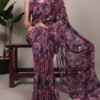 Onion Weightless Marbal Floral Print Saree