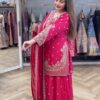 Pink Chinon Embroidery Work Salwar Suit