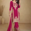Pink Chinon Multi Embroidery Work Salwar Suit