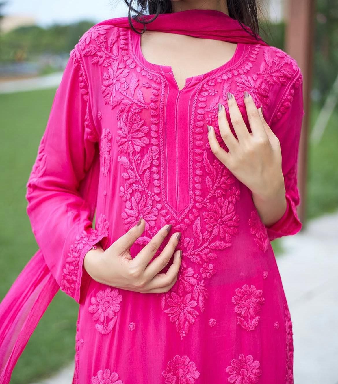 BE 370 Pink Faux Georgette Salwar Suit with Lace Work & Embroidery Work. Festive Deal ₹1949. Delivery 4-6 Working Days. Shop now. | Jump Suits, Salwar suit, Casual Suits, Creative suits, Designer Suits, Palazzo Suits, Party Wear Suits, Patiala Suits, Straight Suits