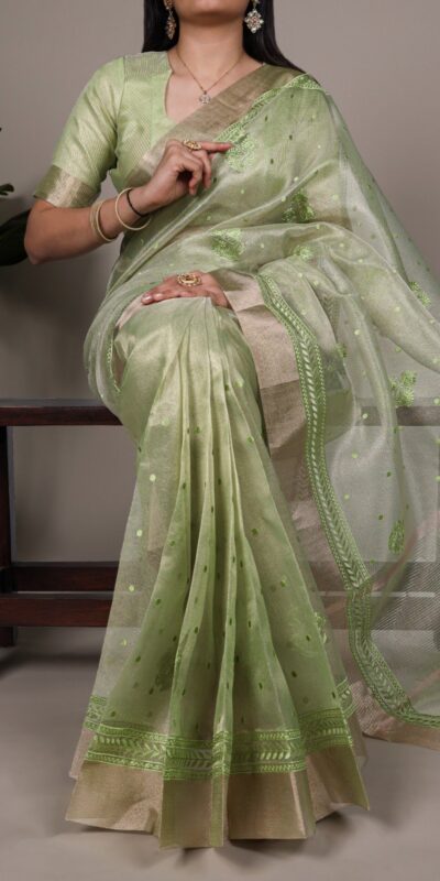 YNF 7402 Pista Color Poly Shimmer Saree with Embroidery Work. Wedding, Party, Festive Festive Deal ₹2499. Delivery 4-6 Working Days. Shop now. | Sarees, Bollywood Sarees, Creative Sarees, Designer Sarees, Embroidered Sarees, Ethnic Saree, Modern Digital sarees, Party Wear Sarees