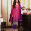 Purple Chinoon Silk Embroidery Work Salwar Suit