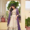 Purple Tissue Silk Embroidery Work Lehenga Choli