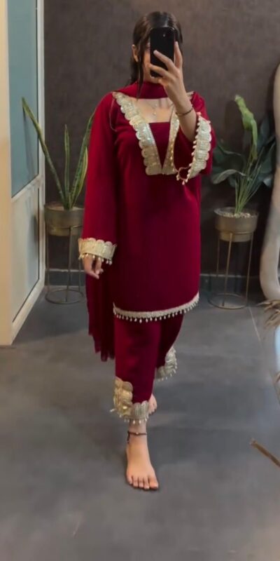 SRK 5306 Red Faux Georgette Salwar Suit with Lace Work & Embroidery Work. Special Price ₹1899. Delivery 4-6 Working Days. Shop now. | Lehenga, Bollywood Lehenga, Creative Lehenga, Designer Lehenga, Embroidered Lehenga, Party Wear Lehenga