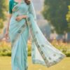 SC 1005 Sky Blue in Soft fandy Silk Embroidery Work & Lace Work Saree . Available at ₹2499 only. Delivery 4-6 Working Days. Shop now. | Sarees, Bollywood Sarees, Creative Sarees, Designer Sarees, Embroidered Sarees, Ethnic Saree, Modern Digital sarees, Party Wear Sarees