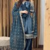 Teal Georgette Sequence Work Salwar Suit