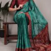 YNF 7103 Teal Rangoli Silk Saree Perfect for Wedding, Party, Karwa Chauth, Makar Sankranti, Baisakhi – . Available at ₹1449 only. Delivery 4-6 Work | Sarees, Bollywood Sarees, Creative Sarees, Designer Sarees, Embroidered Sarees, Ethnic Saree, Modern Digital sarees, Party Wear Sarees