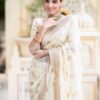 White Soft Lichi Silk Jacquard Work Saree