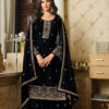 Black Georgette Embroidery Sequence Sharara Suit