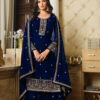 Blue Georgette Embroidery Sequence Sharara Suit