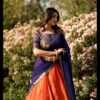 Orange Kanchipuram Zari Weaving Lehenga Choli