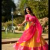 Yellow Kanchipuram Zari Weaving Lehenga Choli