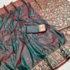 Grey Banarasi Silk Zari Weaving Lace Work Saree
