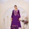 Purple Rayon Thread With Real Mirror Work Salwar Suit