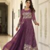 Wine Fox Georgette Embroidery Work Lehenga Choli