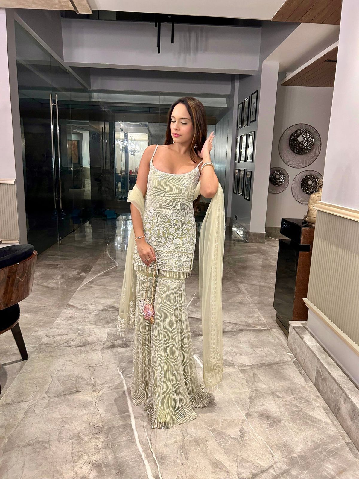 Pista Soft Net Sequence Work Salwar Suit - Image 2