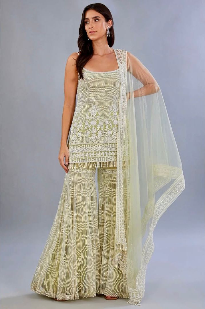 Pista Soft Net Sequence Work Salwar Suit - Image 3