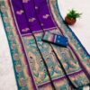 Purple Paithani Silk Zari Lace Work Saree