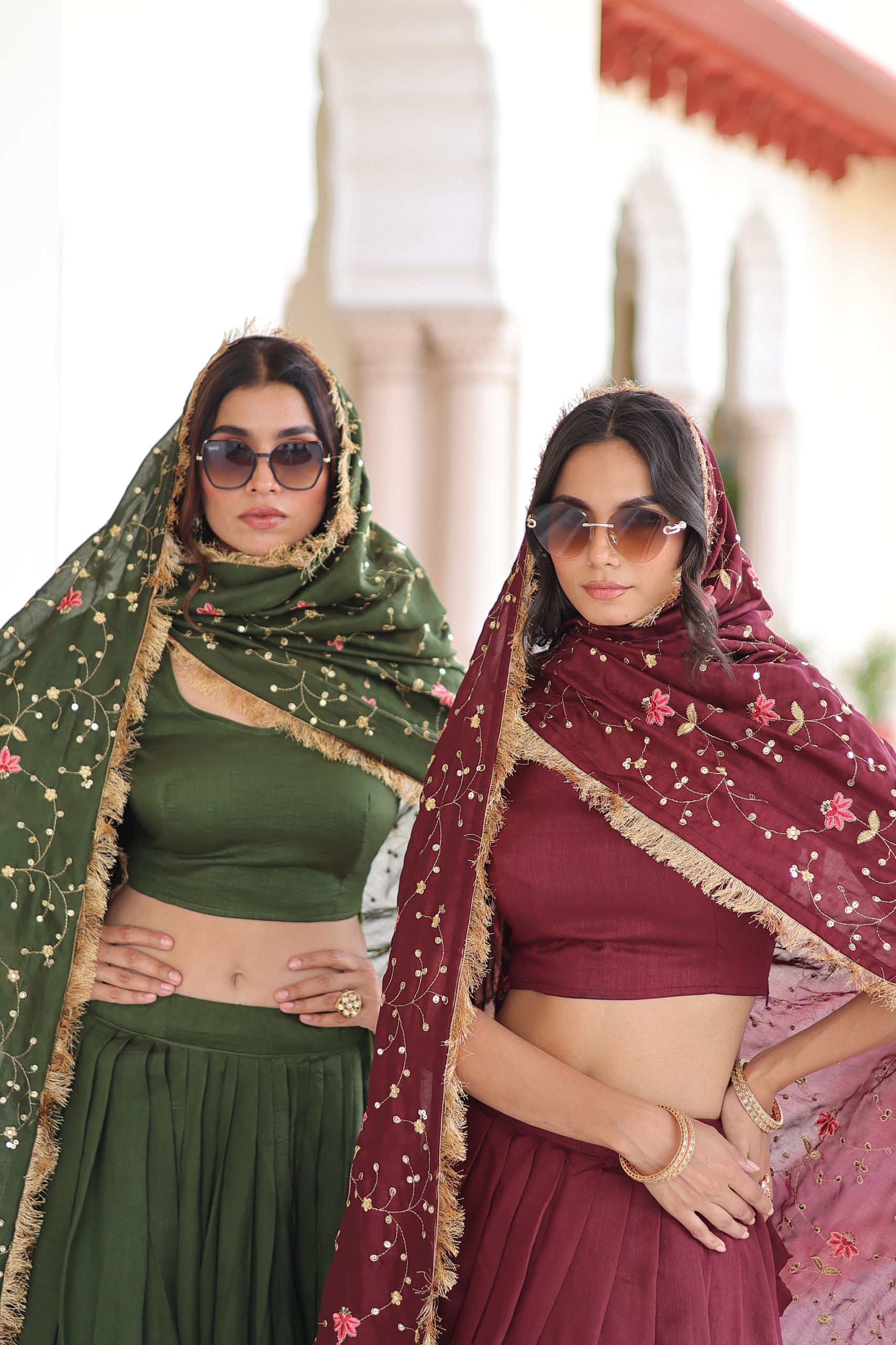 Maroon Vichitra Silk With Embroider Lehenga Choli - Image 7