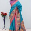 Blue Paithani Silk Woven Motifs Work Saree