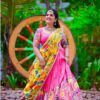 Pink Chent Crap Kalamkari Print Lehenga Choli
