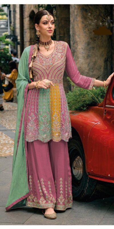 Onion Chinon Embroidery Work Salwar Suit