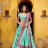 Sky Blue Chanderi Embroidery Work Lehenga Choli