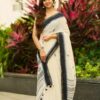 Off White Soft Lilan Slab  Lace Border Saree