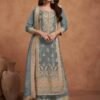 Grey Vichitra Embroidery Lace Work Salwar Suit