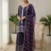 Purple Fendy Silk Embroidery Work Salwar Suit