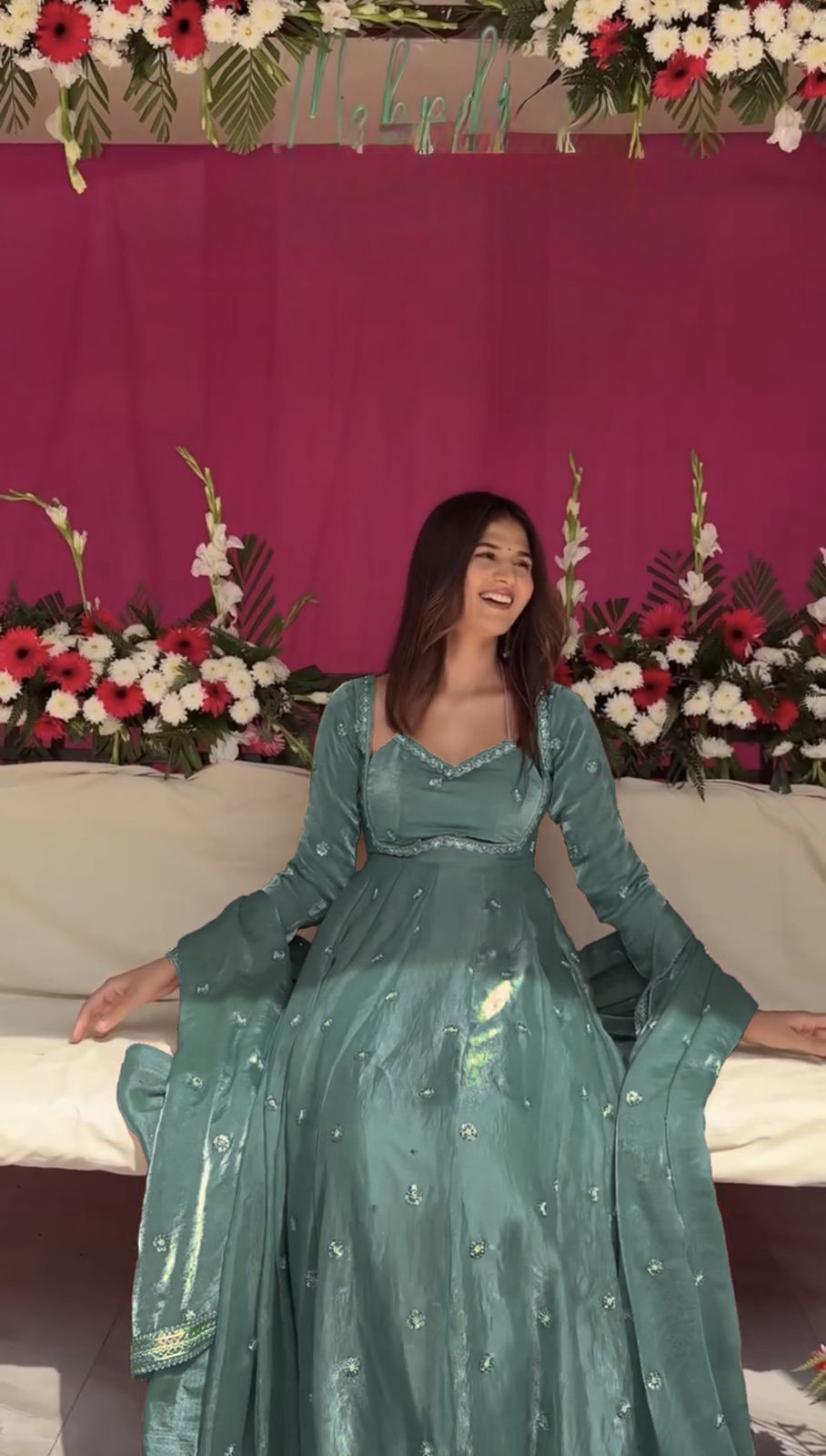 Grey Fendy Silk Lace Work Salwar Suit