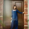 Navy Blue Natural Crep Silk Sequence Work Salwar Suit