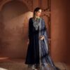 Navy Blue Velvet Embroidery Work Salwar Suit