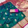 Teal Pethani Silk Zari Lace Weaving Work Saree
