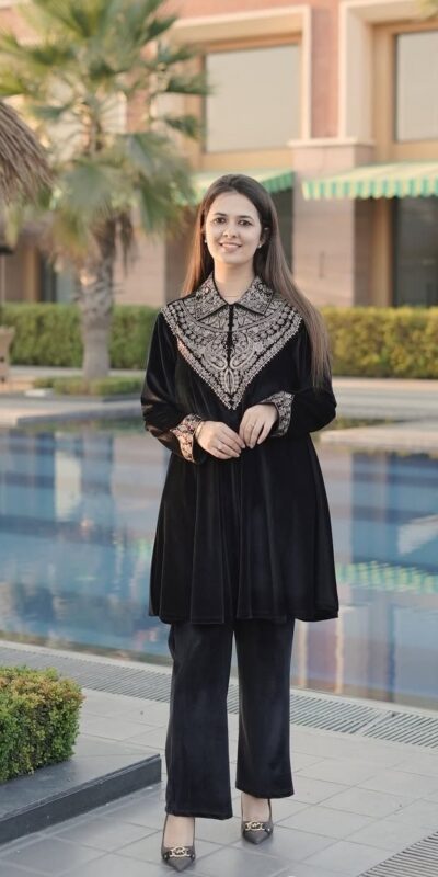 Black Velvet Sequence Work Salwar Suit