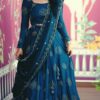 Blue Chinon Sequence Work Lehenga Choli