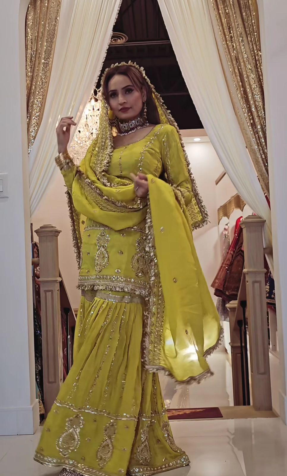 Mastered Chinon Silk Embroidery Lace Work Salwar Suit - Image 5