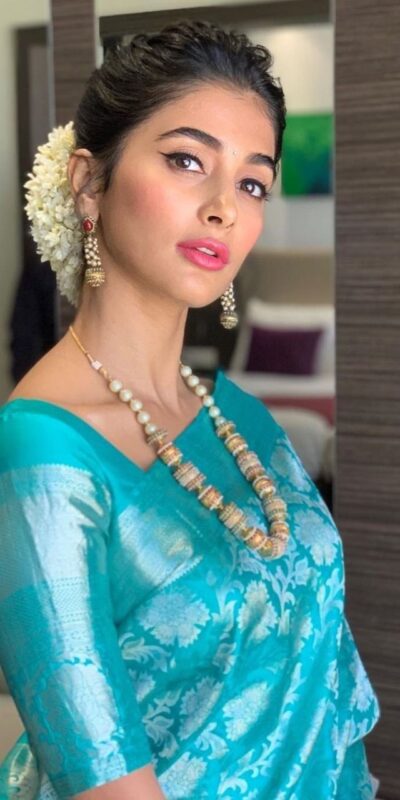 Sky Blue Soft Lichi Silk  Border Lace Work Saree