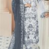 Grey Georgette With Embroidery Work Salwar Suit