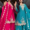 Blue Faux Georgette Thread Work Salwar Suit